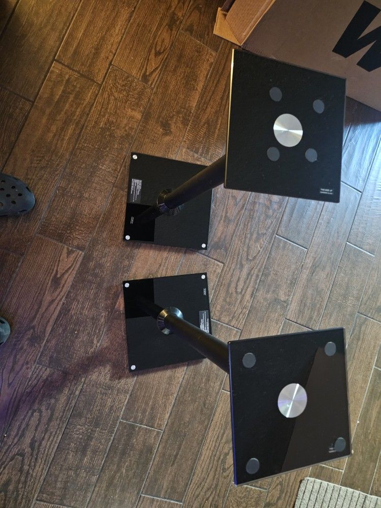 Glass Topped Universal Speaker Stands