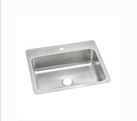 Elkay DSESR127221 Dayton Stainless Steel 27" x 22" x 8", 1-Hole Single Bowl Dual Mount Sink