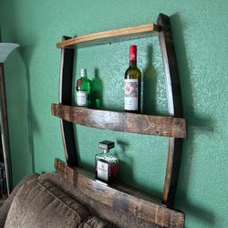 Barrel Stave Liquor Shelf