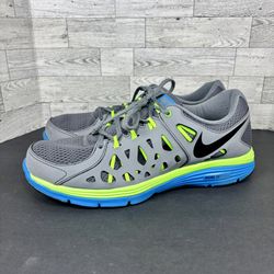 Nike Dual Fusion Run 2 Grey/Lime/Blue Mens Running Shoes size 13 599541-008