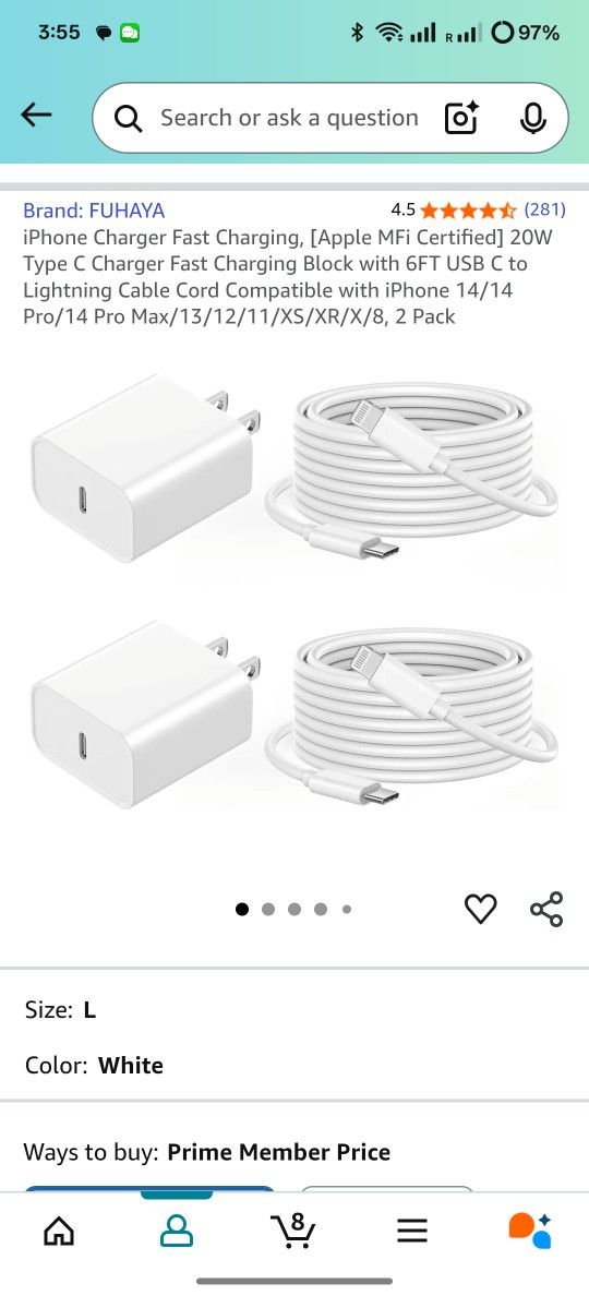 iPhone Charger Fast Charging, [Apple MFi Certified] 20W Type C Charger Fast Charging Block with 6FT USB C to Lightning Cable Cord Compatible with iPho