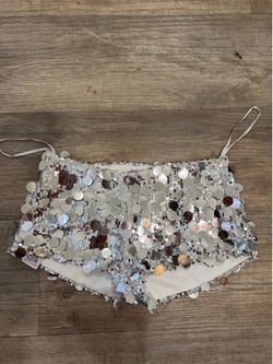 Edikted silver sequin shorts size: XS