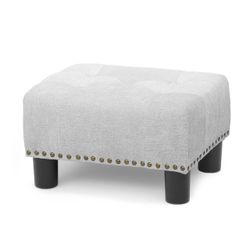High Elastic Sponge Storage Ottoman 440 lbs Capacity - (L)15.0in. (W)11.5in. (H)8.5in. - Linen 😍❗️