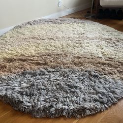 CB2 6’ Round Shag Rug - Modern