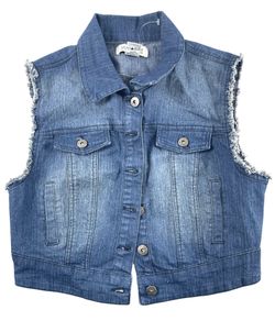 blue denim vest