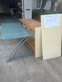 FREE desk, work table, lamp