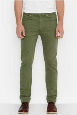 Levi's Men's 513 Slim Straight Stretch Olive Stretch Jeans - 36×30