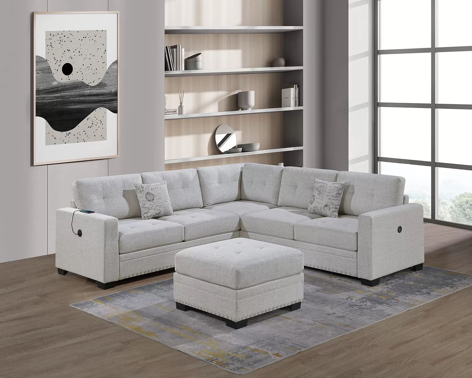 4-Piece Sectional Set W/ Ottoman