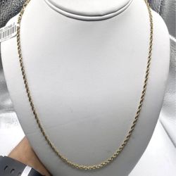 14K 21 Inch 7.1 Gram Gold 2.5 mm Rope Chain