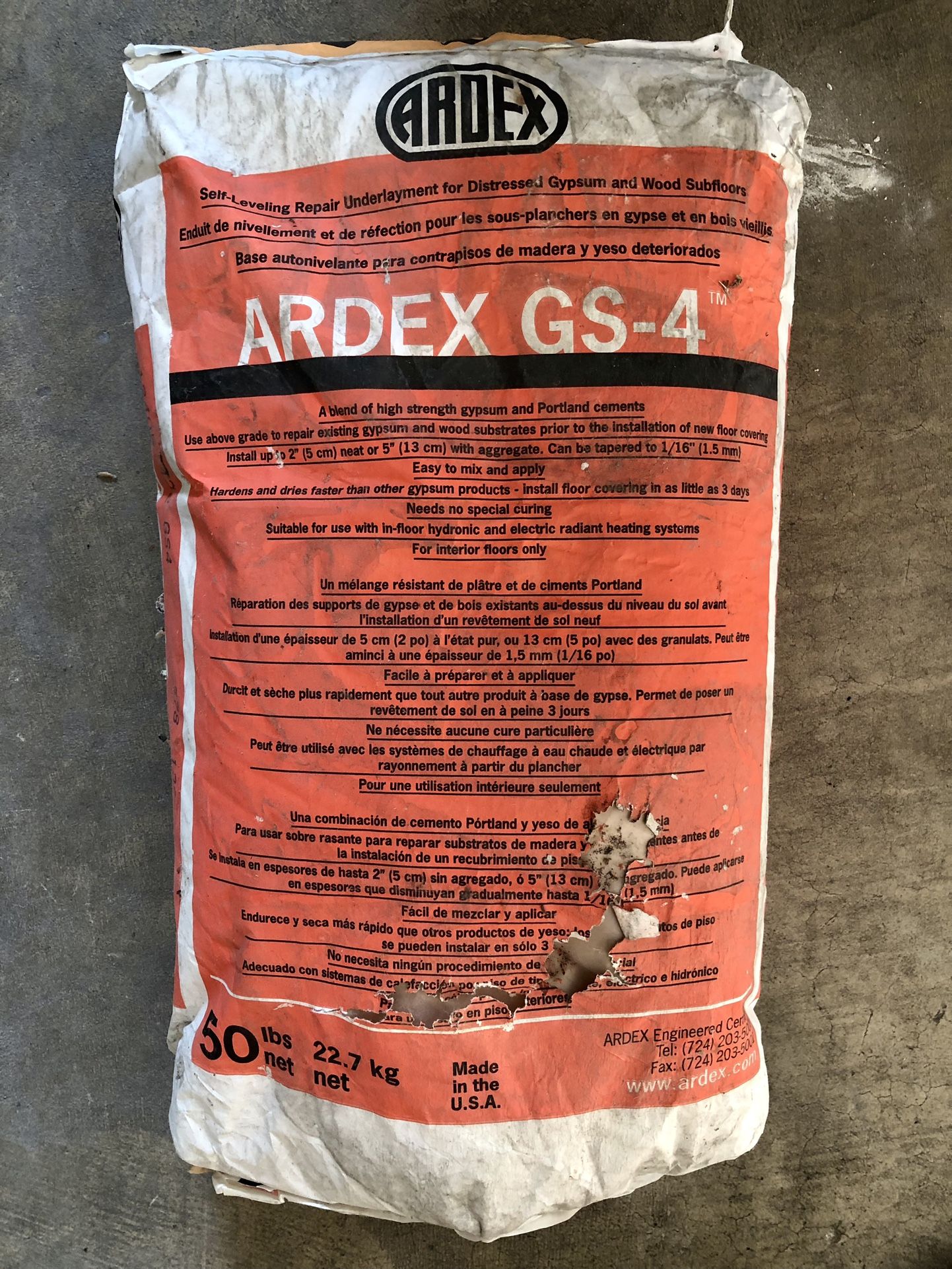 Self Leveling Repair Underlayment 50lbs