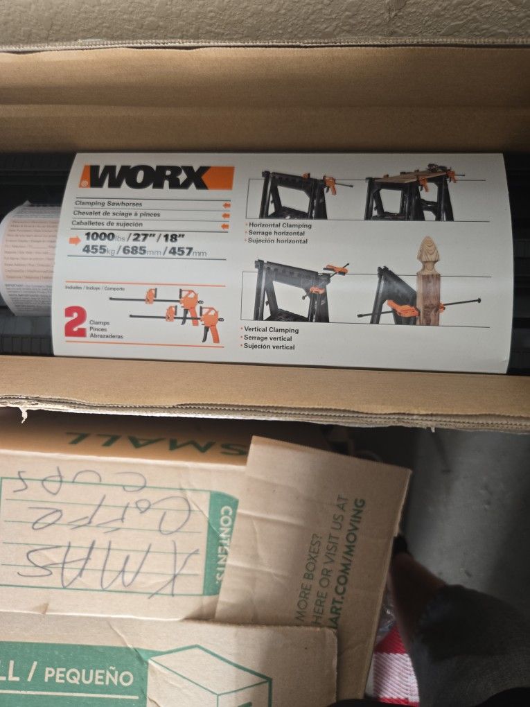 Work Sawhorses With Clamps In Box Brand New