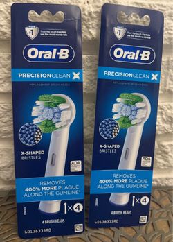 Set of 2 Oral-B Precision Clean X Replacement Brush Heads 4ct X-Shaped Bristles