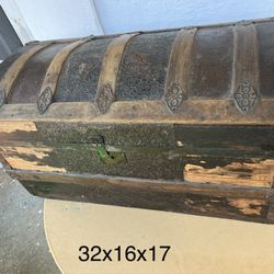 Antique Dome-top Steamer Trunk