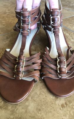 Seychelles Wedge Leather Brown Sandals NEW