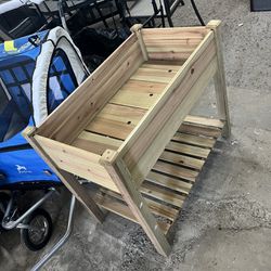 36" x 20" x 30" Raised Garden Bed, Elevated Wood Planter Box with Legs and Storage Shelf for Backyard, Patio, Balcony to Grow Vegetables, Herbs, and F