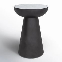 Pedestal End Table with Marble Top