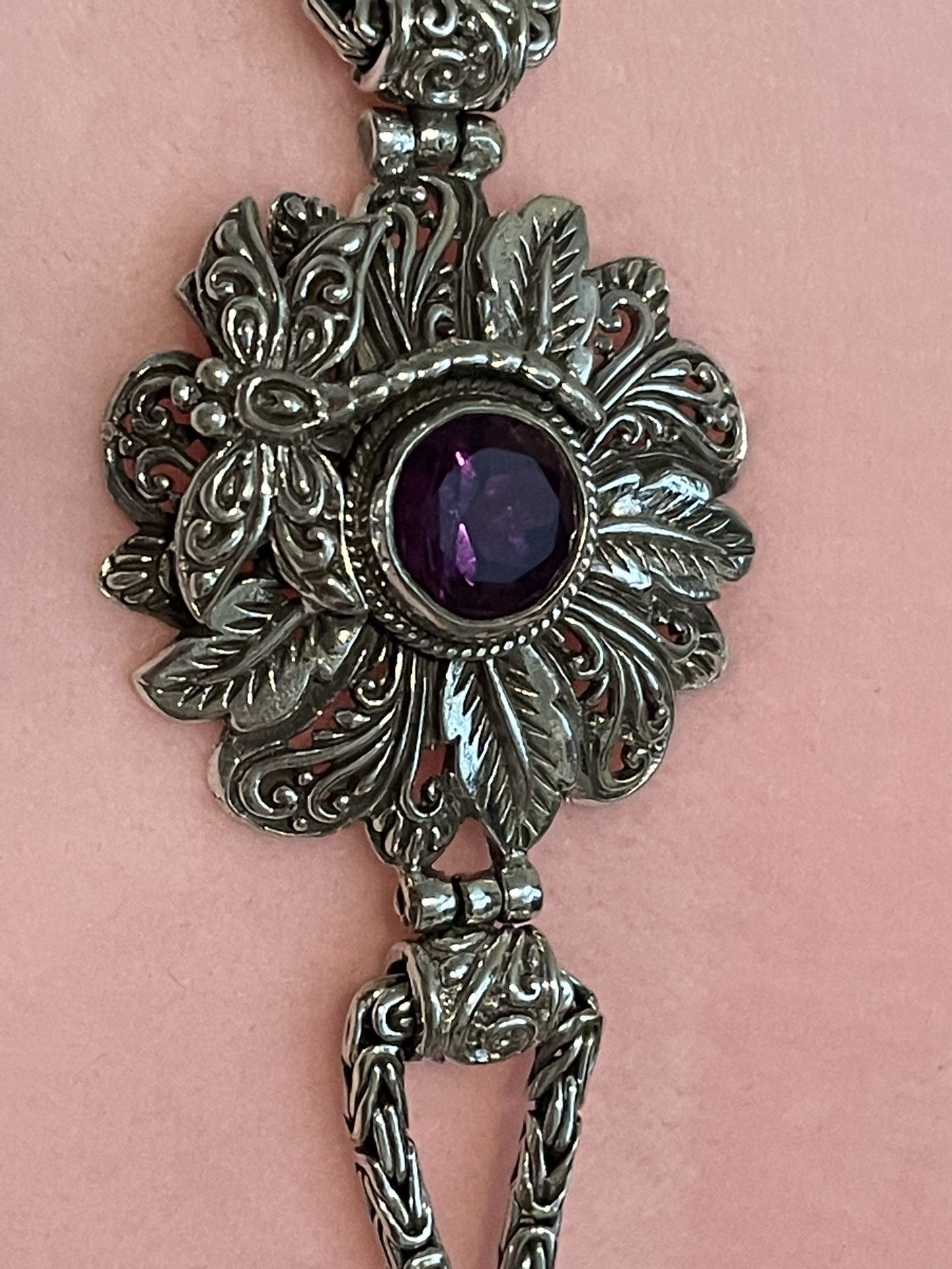 Sterling Silver with Amethyst Bracelet