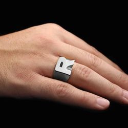 Brand New 925 Sterling Silver Letter "R" Ring - US Size 5.25