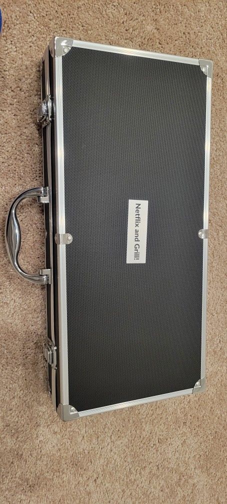 Netflix And Grill Stainless Steel Barbeque BBQ Grill Tool Set New