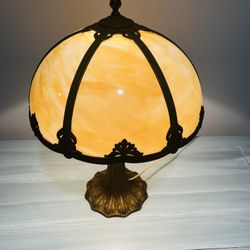 Antique Lamp With Stain Glass 