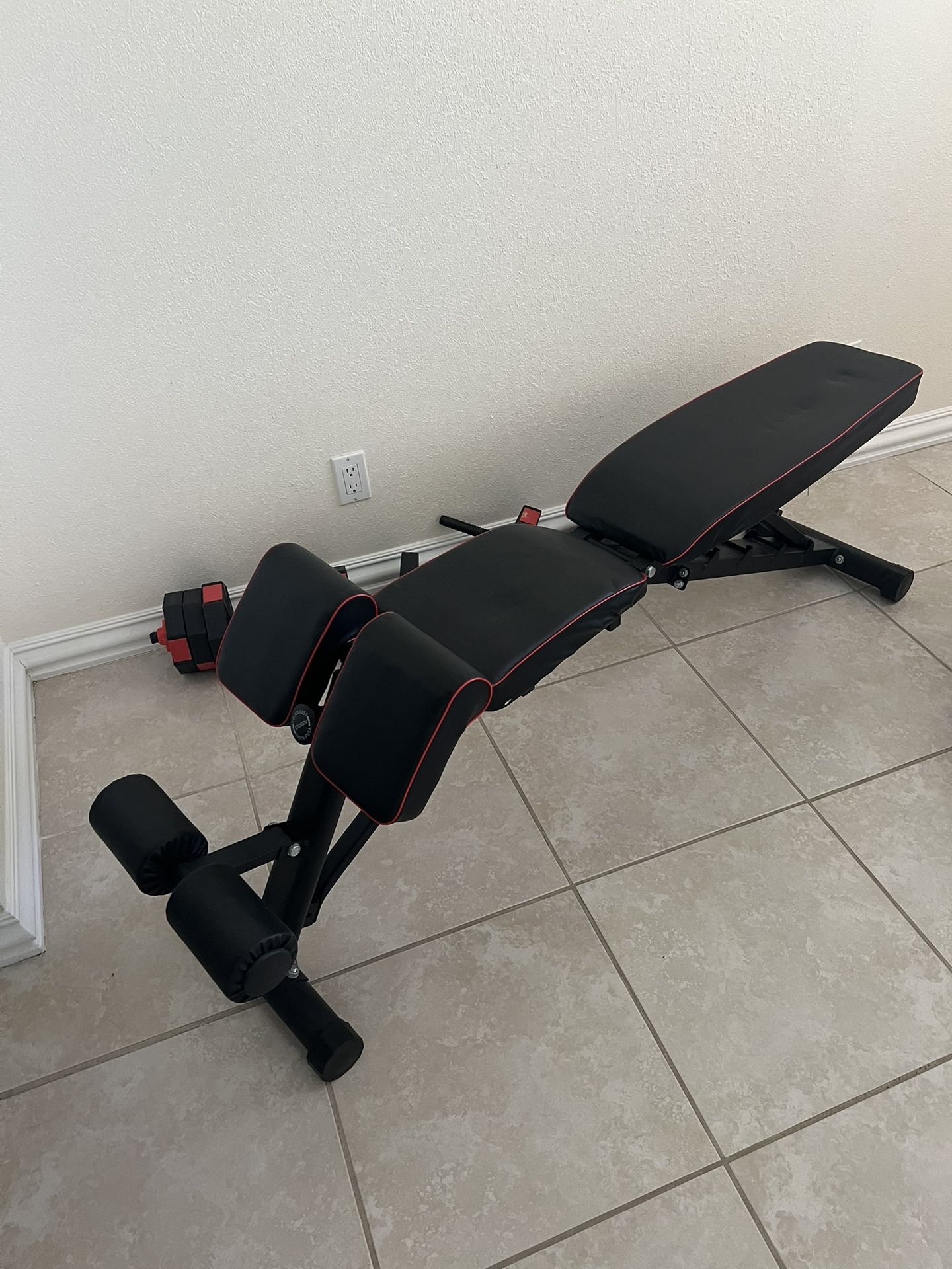 Adjustable Workout Bench with Dumbbells