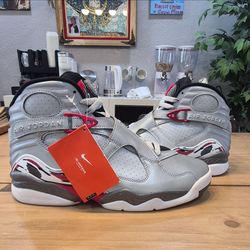Air Jordan 8 Retro Silver Red Sneakers