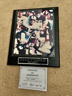 Dave Casper Signed Oakland Raiders Plaque #87 The Ghost HOF Autograph w/ COA