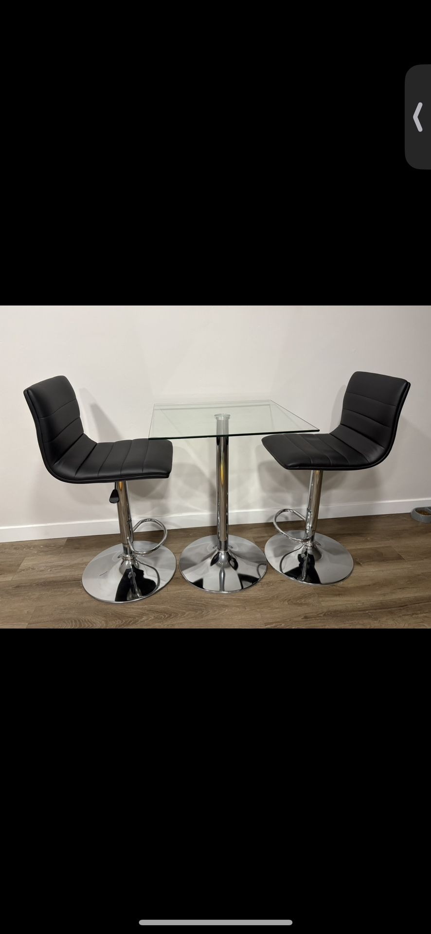 Glass Table Plus Stools