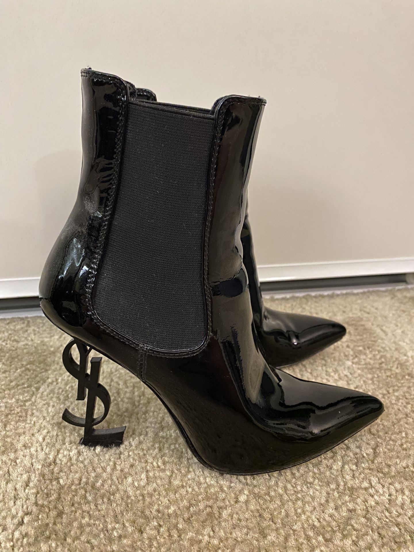 YSL Patent Leather Chelsea Boots Authentic