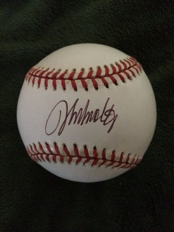 Signed John Smolts baseball