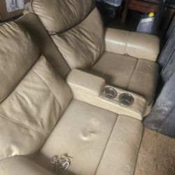 Leather Recliner Love Seat Couch