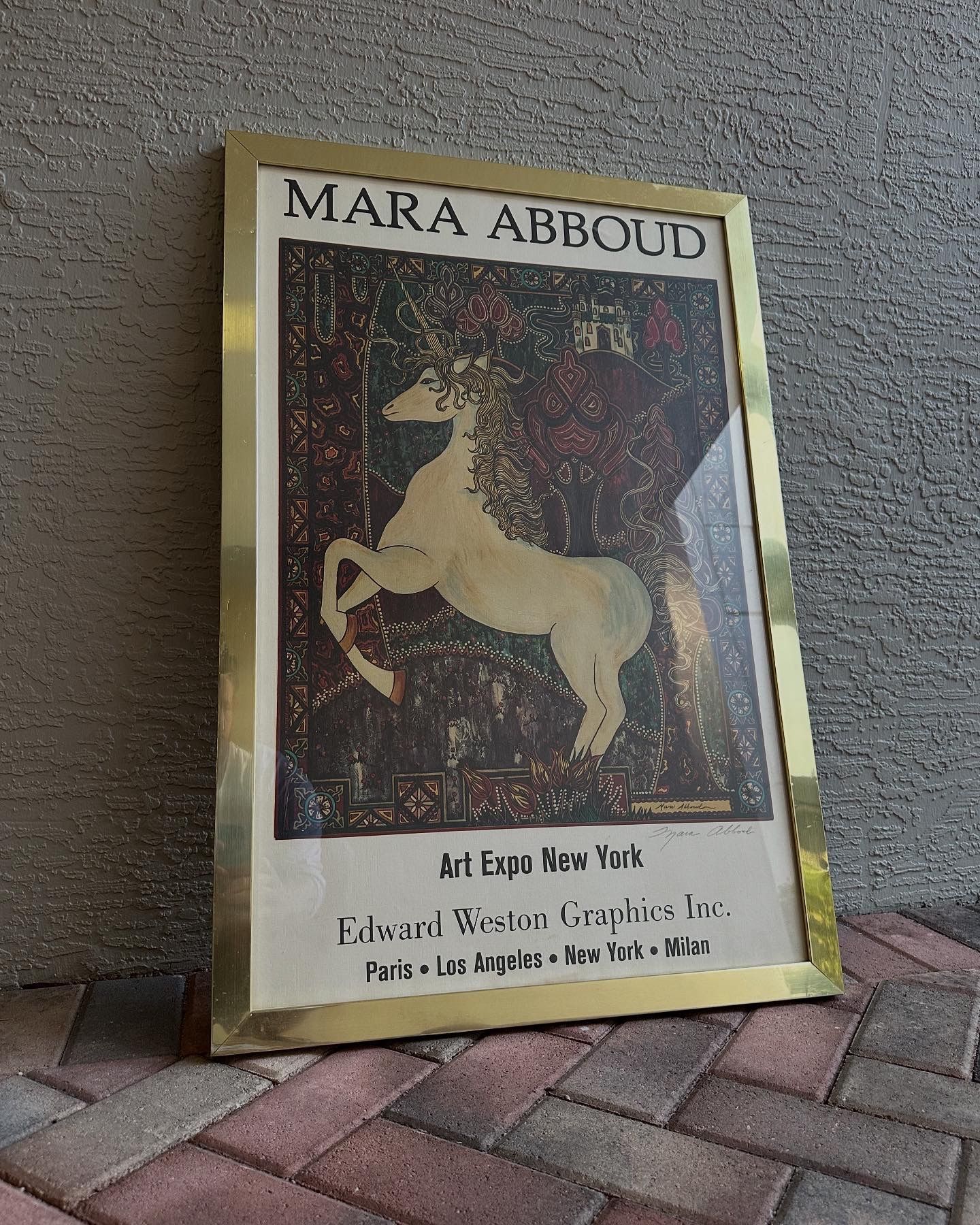 Vintage Mara Abboud Signed Art Exhibition Print Framed Wall Art