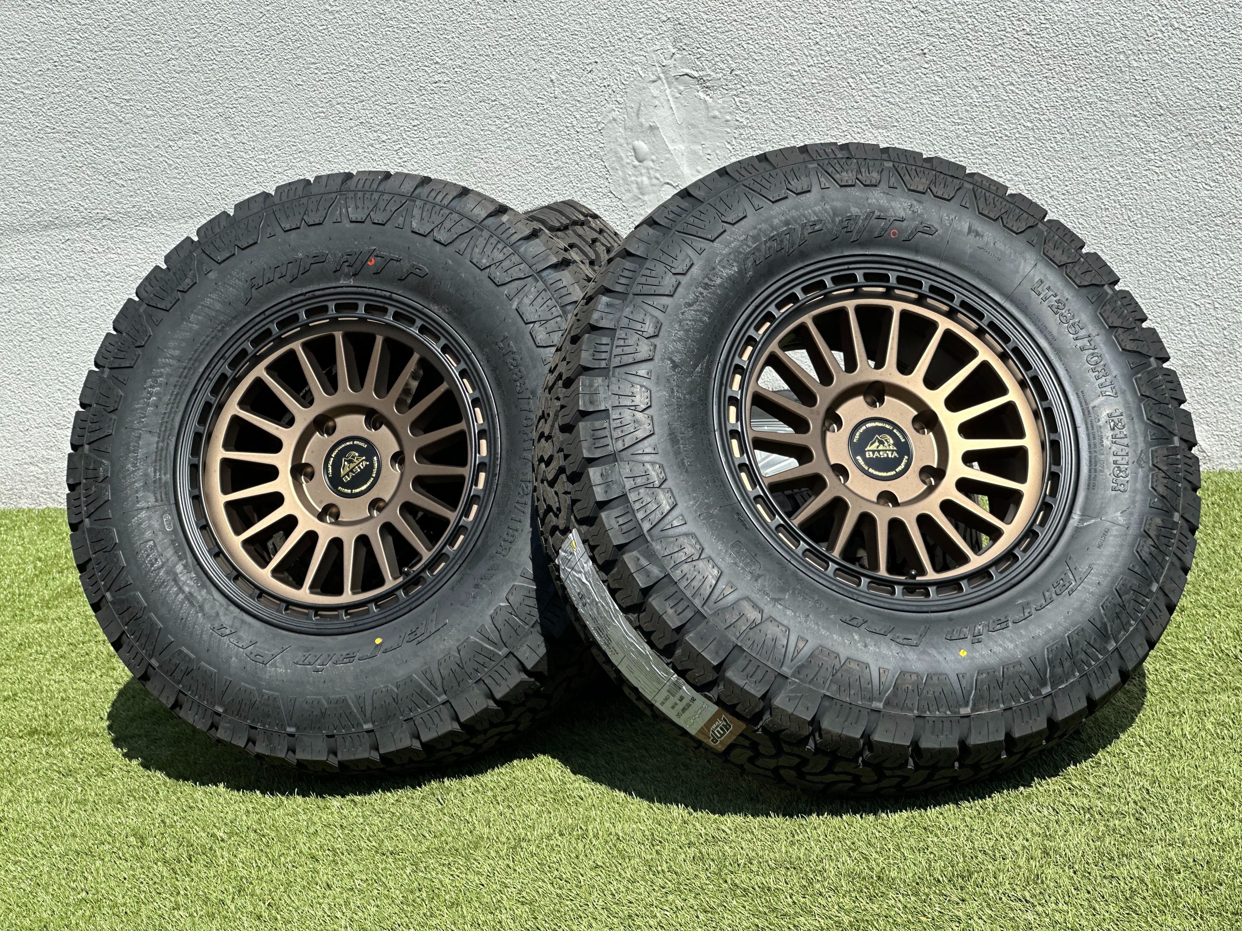 New 17" Basta Rotary Forged RF3 Wheels 6x5.5 Chevy Silverado Rims GMC Sierra Yukon 33" Tires Toyota