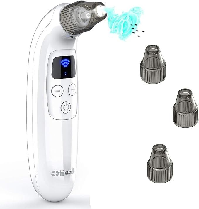 Oiiwak 5MP Visible Blackhead Vacuum, Blackhead Remover with Camera, Electric WiFi Pore Extractor with 65 kPa Suctioner, 5 Levels Suction 3 Probes (Wor