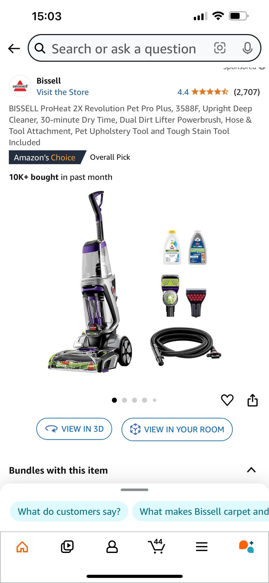 Bissell ProHeat 2X Revolution Pet Pro Plus