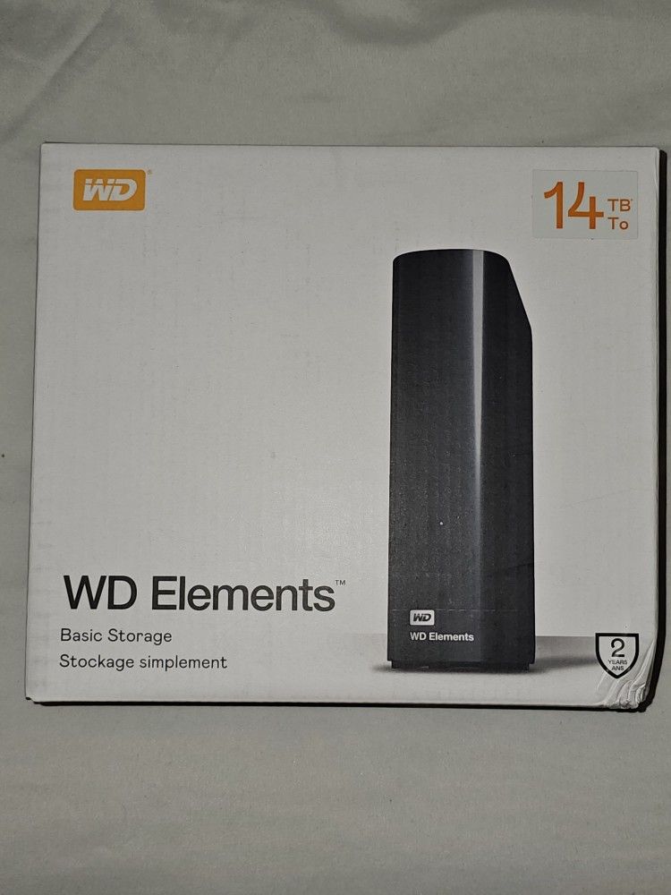 Western Digital 14TB Elements Desktop External Hard Drive USB 3.0 for