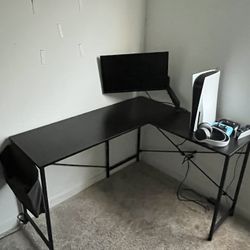 L Shaped 50” by 40” Computer Desk With Monitor/ Monitor Stand 