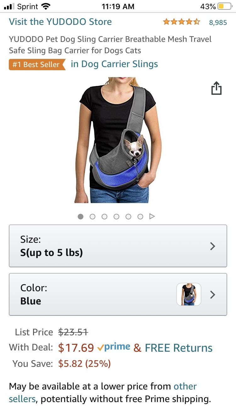Small dog carrier