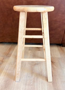 Mainstays Fully Assembled 24" Natural Wood Backless Bar Stools (2)