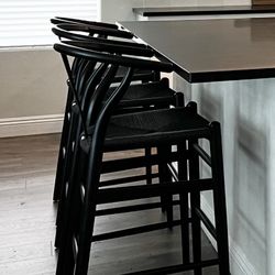 4 Black Counter Stools 