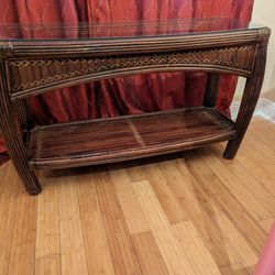 Glass Top Sofa Console Table 