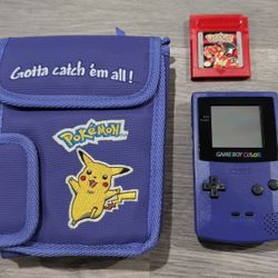 Nintendo Game Boy Color + Pokémon Red Version & Official Pokémon Case - Vintage Bundle
