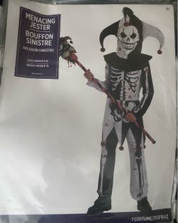 Menacing Jester Kids Halloween Costume Medium 8-10