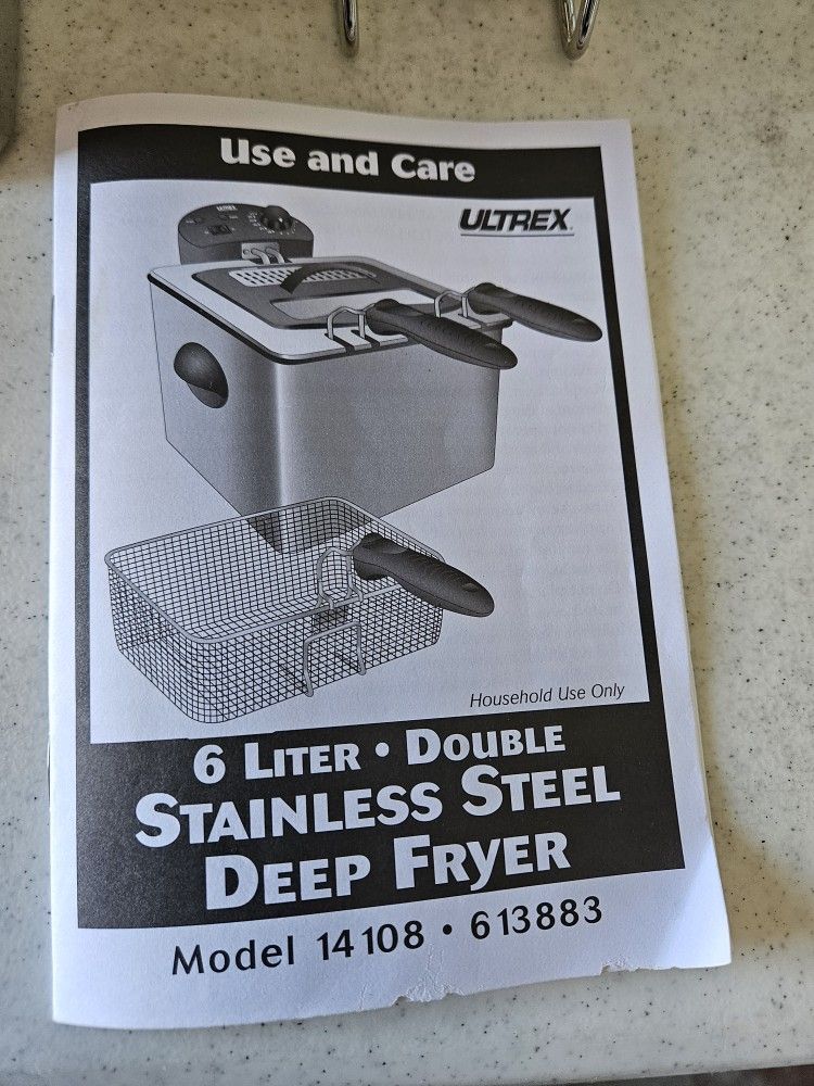 Ultrex 6 Liter Double Stainless Steel Deep Fryer