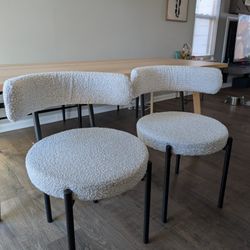 Fabric Gray Dining Chairs – Set of 2 — Used, Excellent Condition