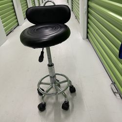 Leather Modern Rolling Stool
