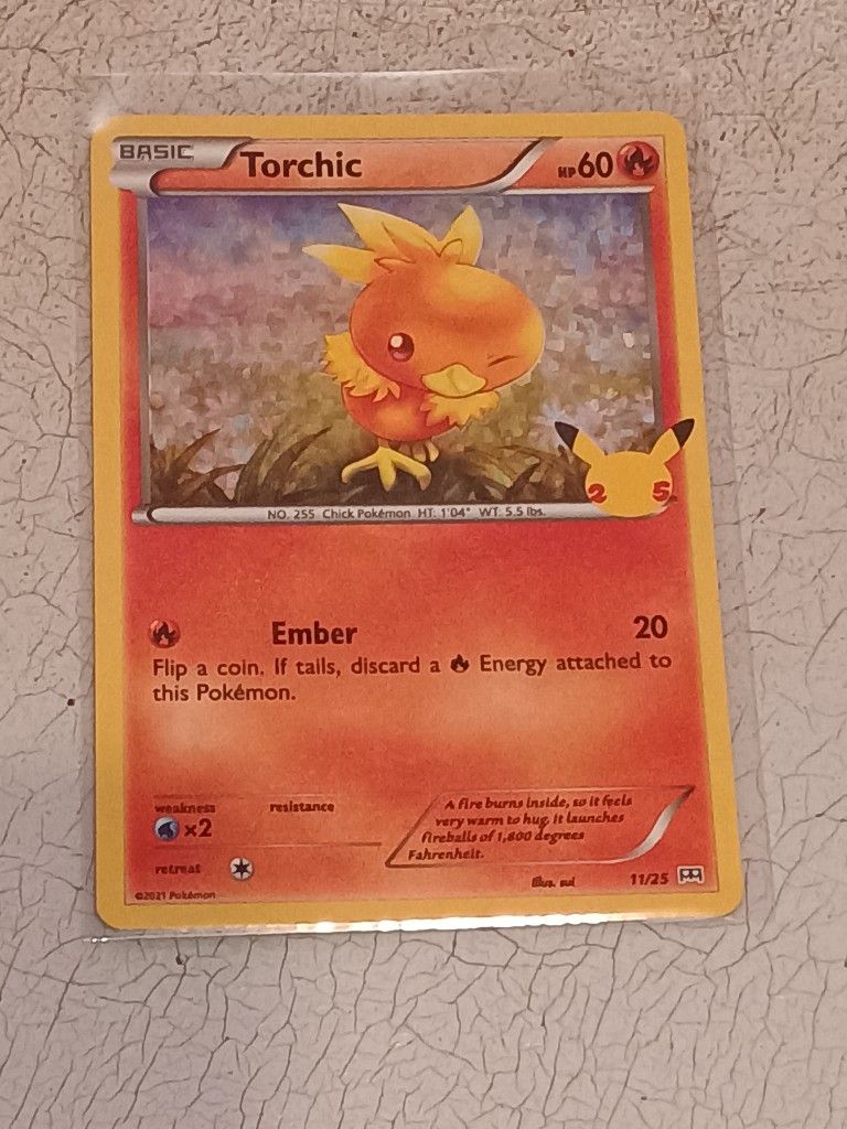 Pokemon Torchic 11/25 HOLO 25th Anniversary Mcdonalds Promo 2021 Card
