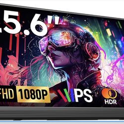 Portable Monitor, 15.6" FHD 1080P Travel Portable Monitor for Laptops, Ultra-Slim External Portable Screen for Laptop with Kickstand, Screen Extender 