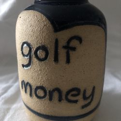 Golf Money Jar Art Pottery 