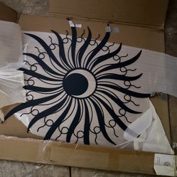 kuestboy Metal Sun Wall Art,Sun Metal Wall Decor, Boho Celestial Decor,Decoration for Living Room,Hanging Wall Art for Patio Farmhouse Garden (35"x35"